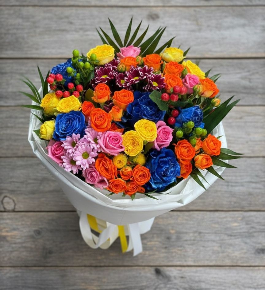 Букет цветов из: Розы и Хризантемы в Духовщине