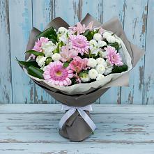 Букет цветов из:  Герберы, Альстромерии и Хризантемы #REPLACE_PRED# Духовщине