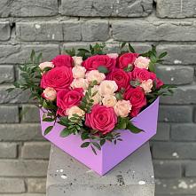 Цветочная композиция из Розы в коробке в Духовщине
