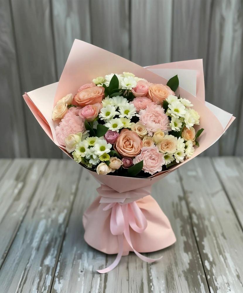 Букет цветов из: Гвоздики, Розы и Хризантемы в Духовщине