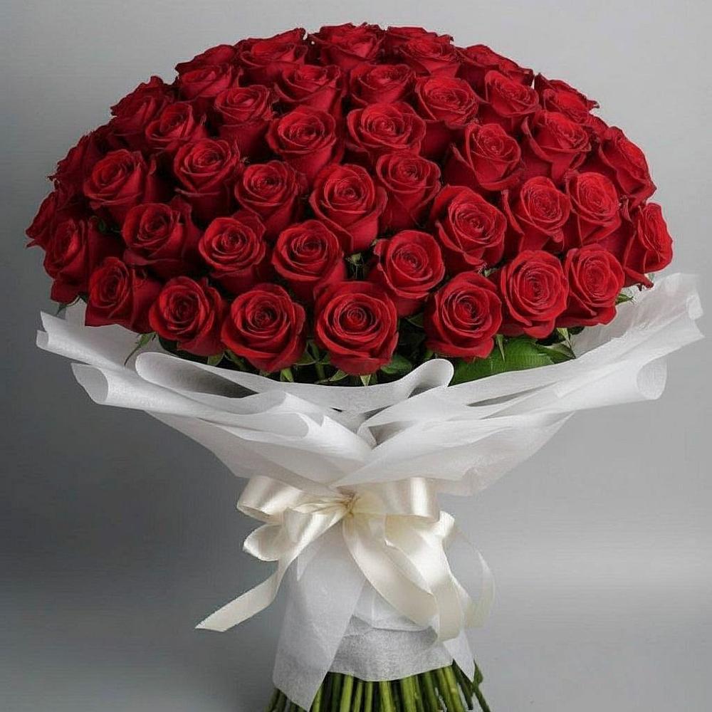 Букет 101 Красная роза Блэк Мэджик в Духовщине