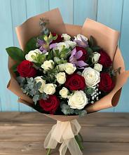 Букет цветов из:  Розы и Альстромерии #REPLACE_PRED# Духовщине