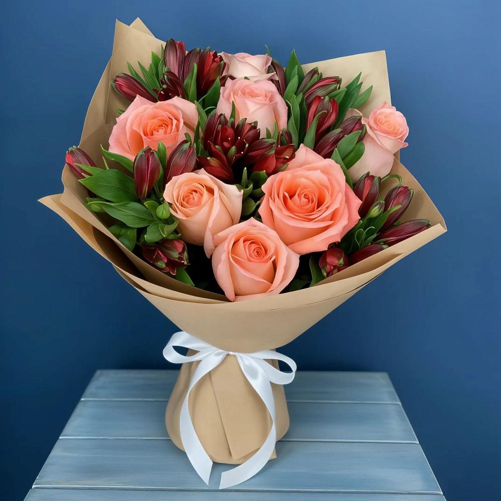 Букет цветов из: Розы и Альстромерии в Духовщине