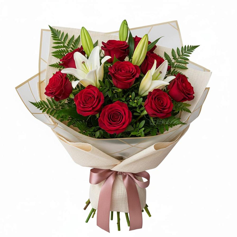 Букет цветов из: Лилии и Розы в Духовщине