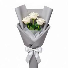 Букет 3 белые розы в Духовщине
