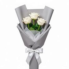 Букет 3 белые розы в Духовщине