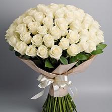 Букет 101 беля роза Белоснежка в Духовщине