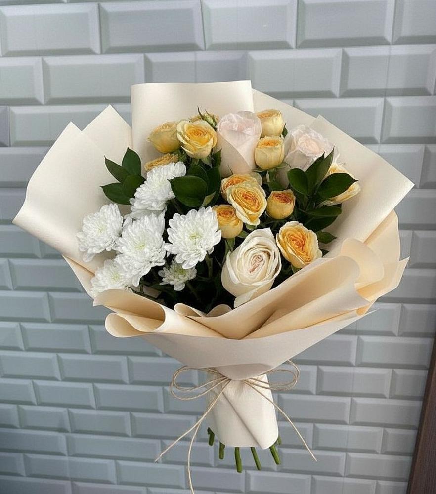 Букет цветов из: Розы и Хризантемы в Духовщине