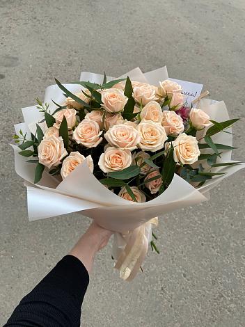 Букет Кремовые розы Латте в Духовщине