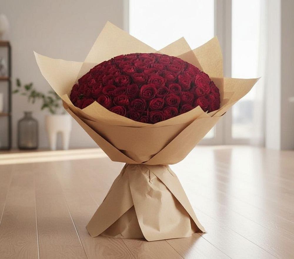 Букет 101 Красная роза в Духовщине
