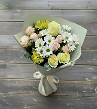 Букет цветов из:  Альстромерии, Розы и Хризантемы в Духовщине