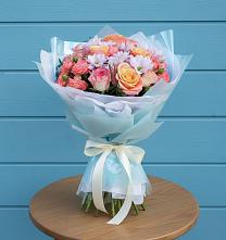 Букет цветов из:  Хризантемы и Розы в Духовщине