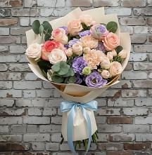 Букет цветов из:  Розы, Лизиантусы и Гвоздики #REPLACE_PRED# Духовщине